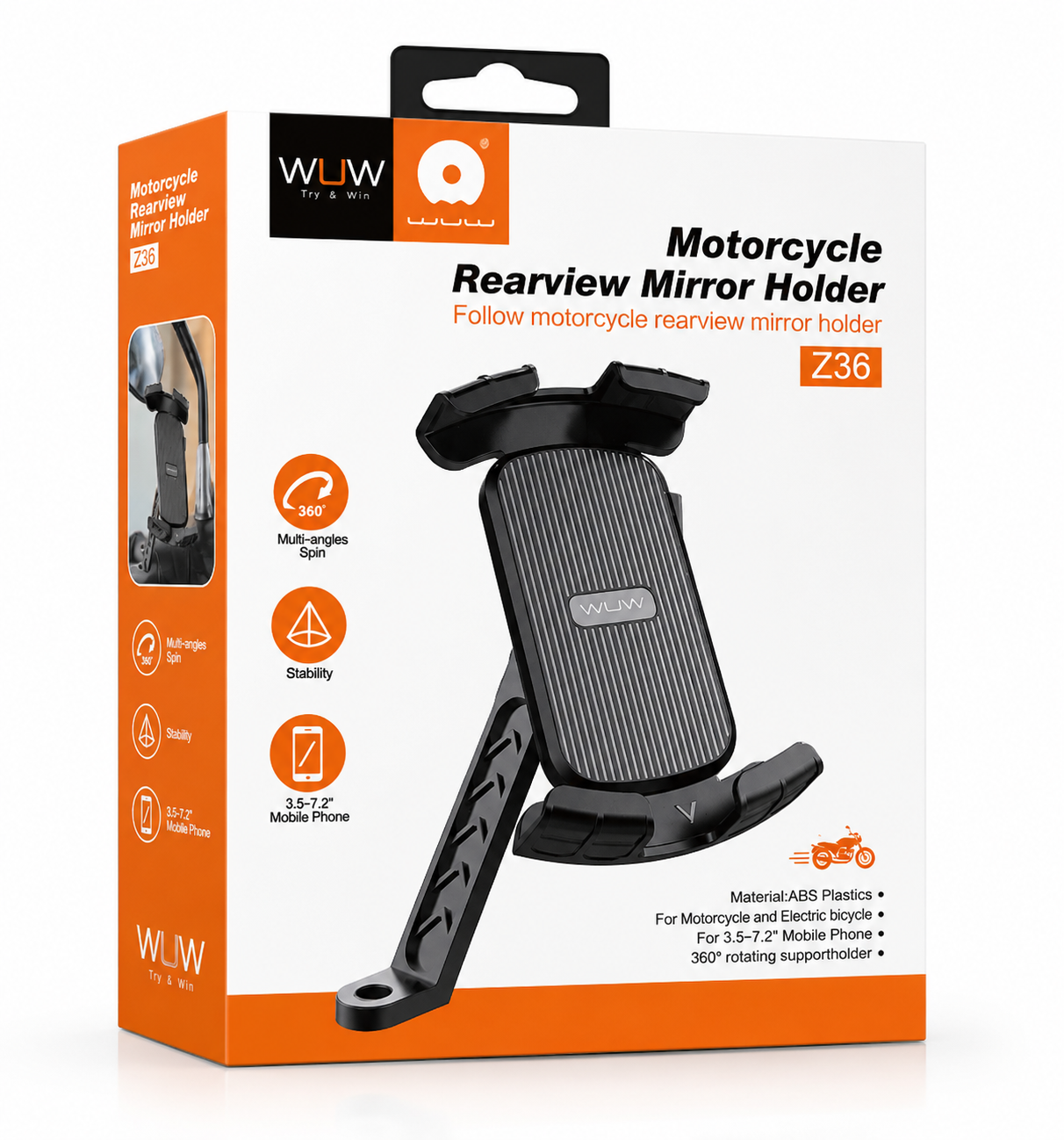 Wuw Motorcycle Rearview Mirror Phone Holder Z36