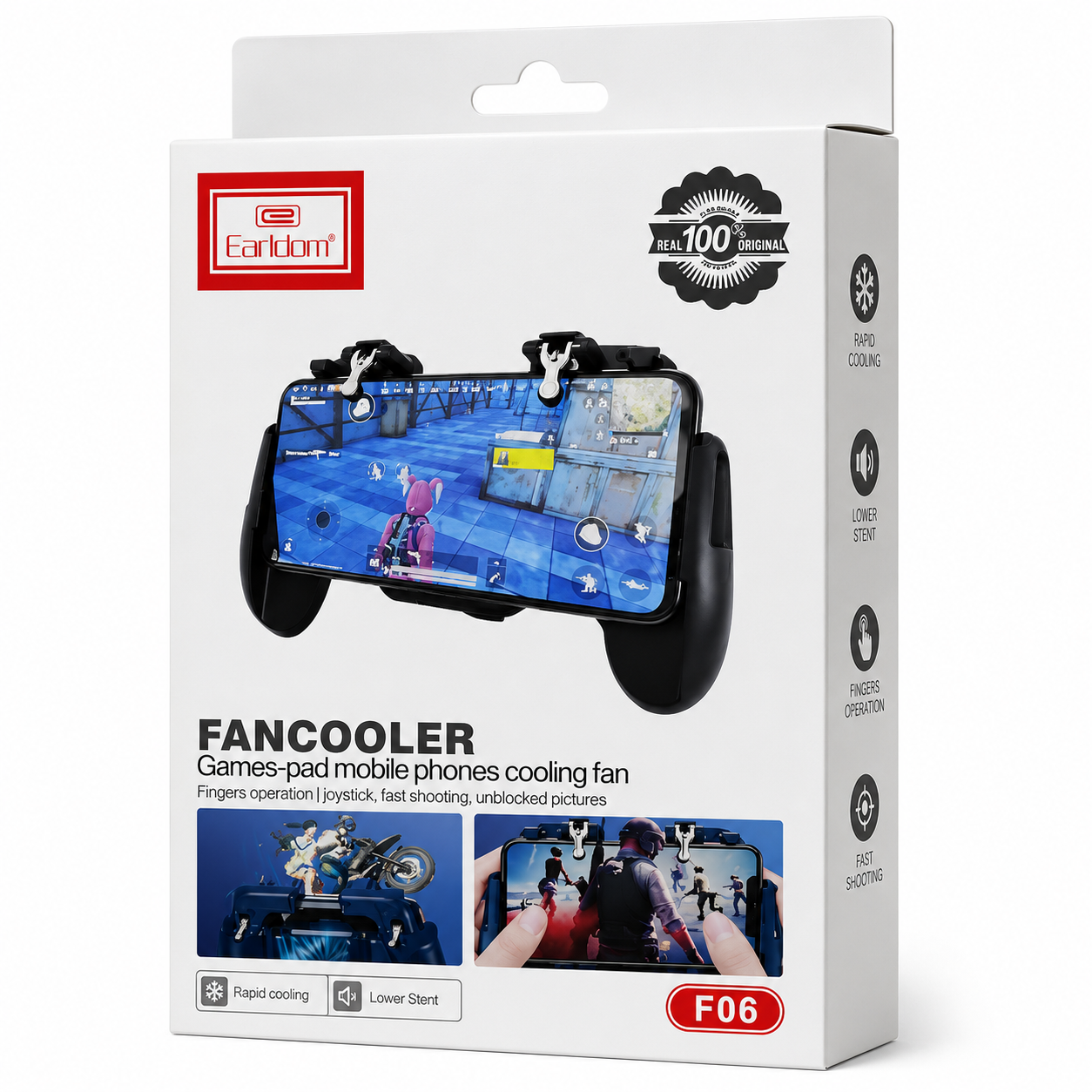 Earldom Game Pad Mobile Holder with Fan Cooler F06