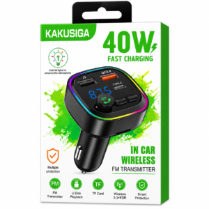 Kakusiga Wireless FM Transmitter 40w Fast Charging PD KSC-1065