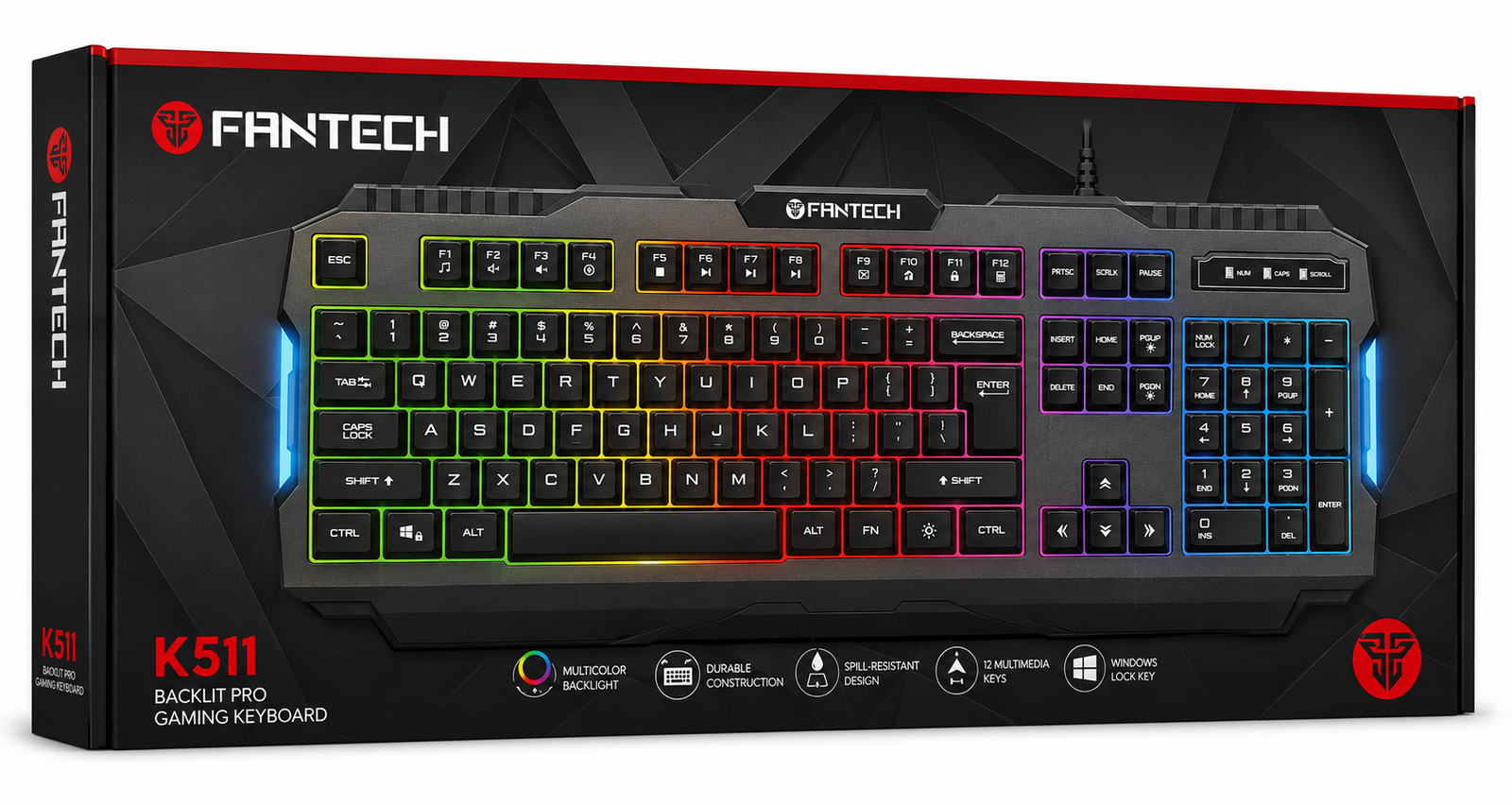 Fantech Hunter Pro Gaming Keyboard RGB USB Wired K511