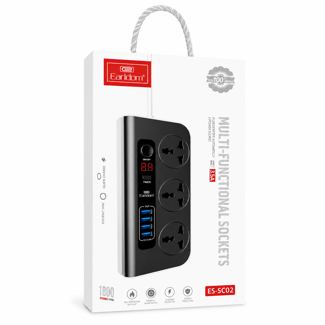 Earldom Multi Functional Sockets 1.8m ES-SC02