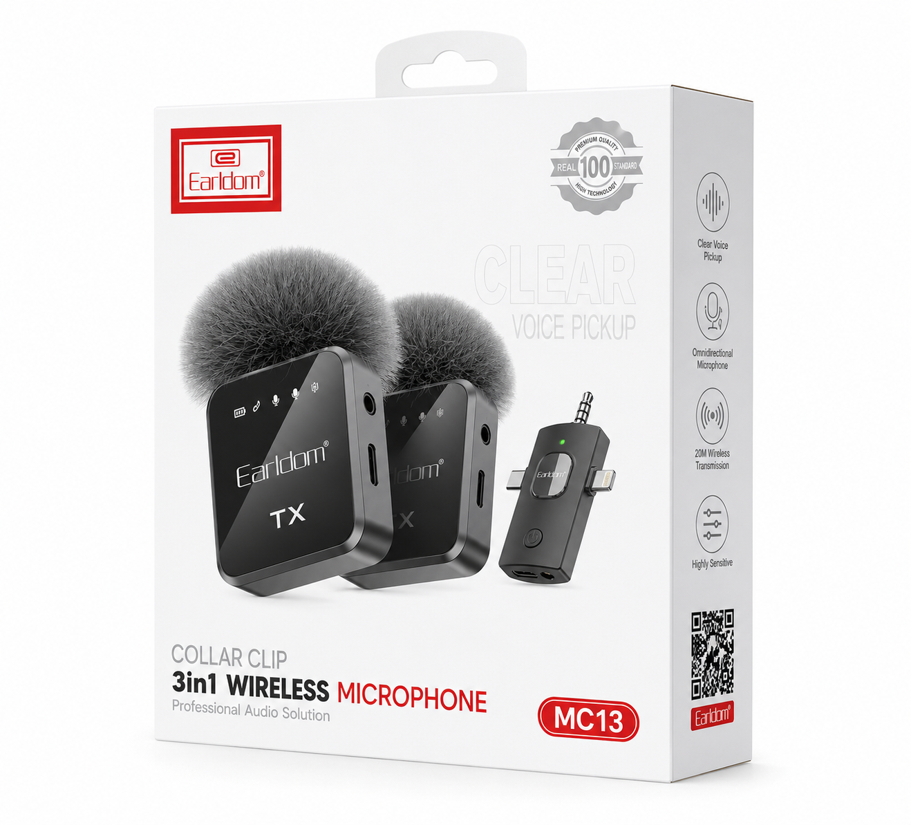 Earldom 3 in 1 Wireless Microphone Collar Clip MC13