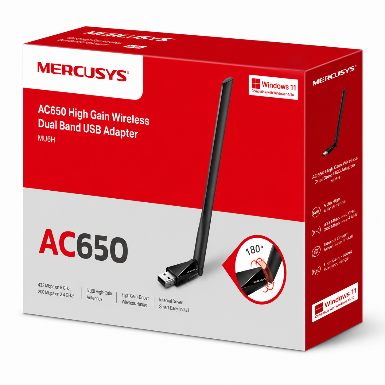 Mercusys Dual Band Wireless USB Adapter AC650 MU6H