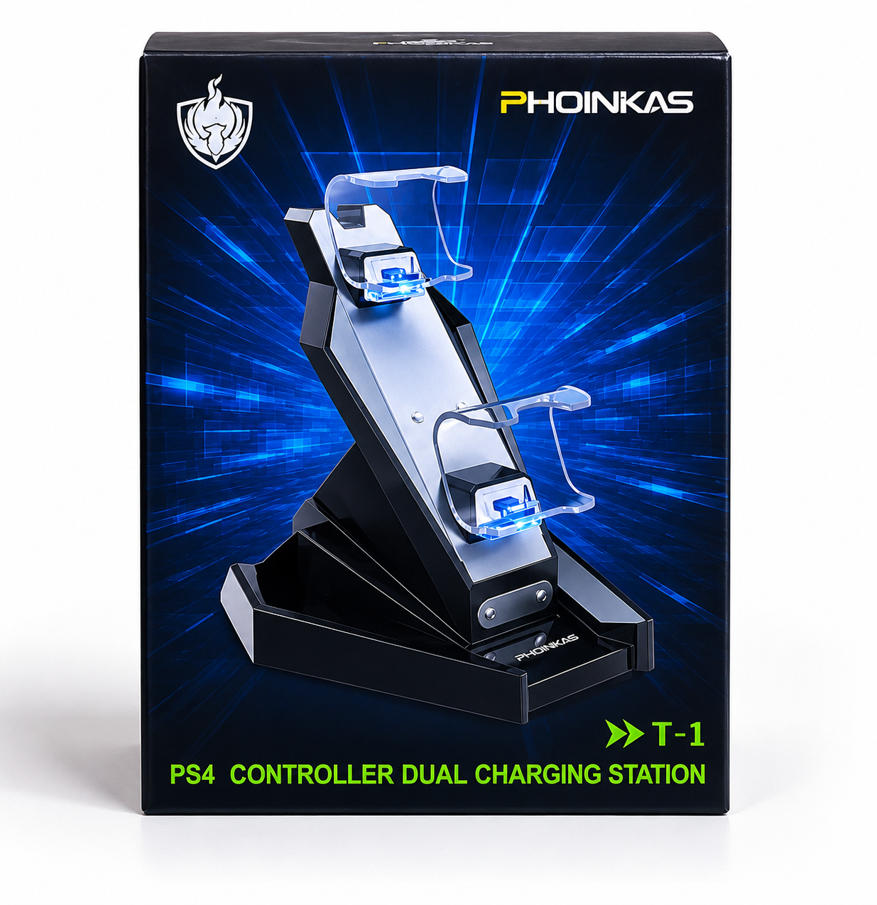 Phoinkas Playstation 4 Controller Dual Charging Station T-1