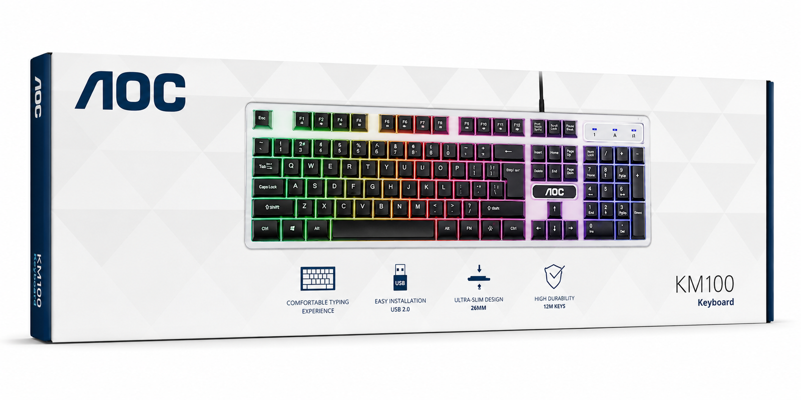 AOC Gaming Keyboard RGB USB Wired KM100