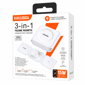 Kakusiga 3 in 1 folding magnetic wireless charger 15w KSC-1359