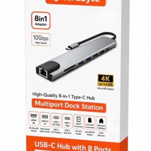 Terabyte Usb-C to HDMI Hub + PD Charging + USB Port + RJ45 + SD 8 in 1