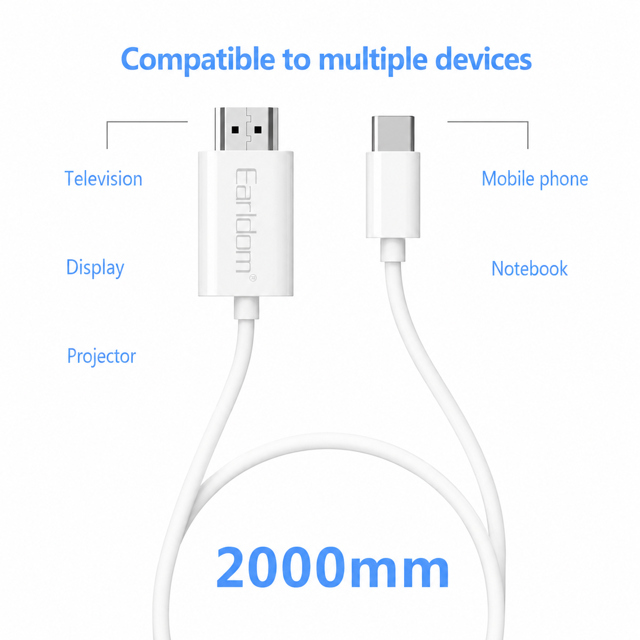 Earldom Type C to Hdmi Cable 2m 4K W32 - Figura 2