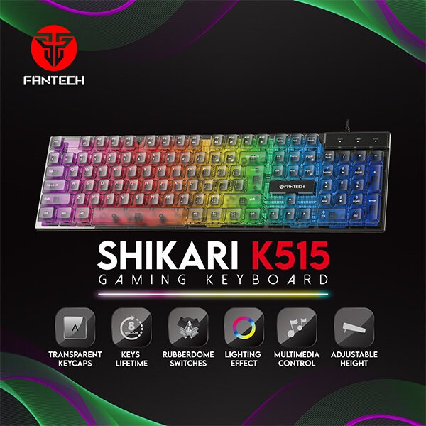 Fantech Shikari Gaming Keyboard RGB USB Wired K515 - Figura 4