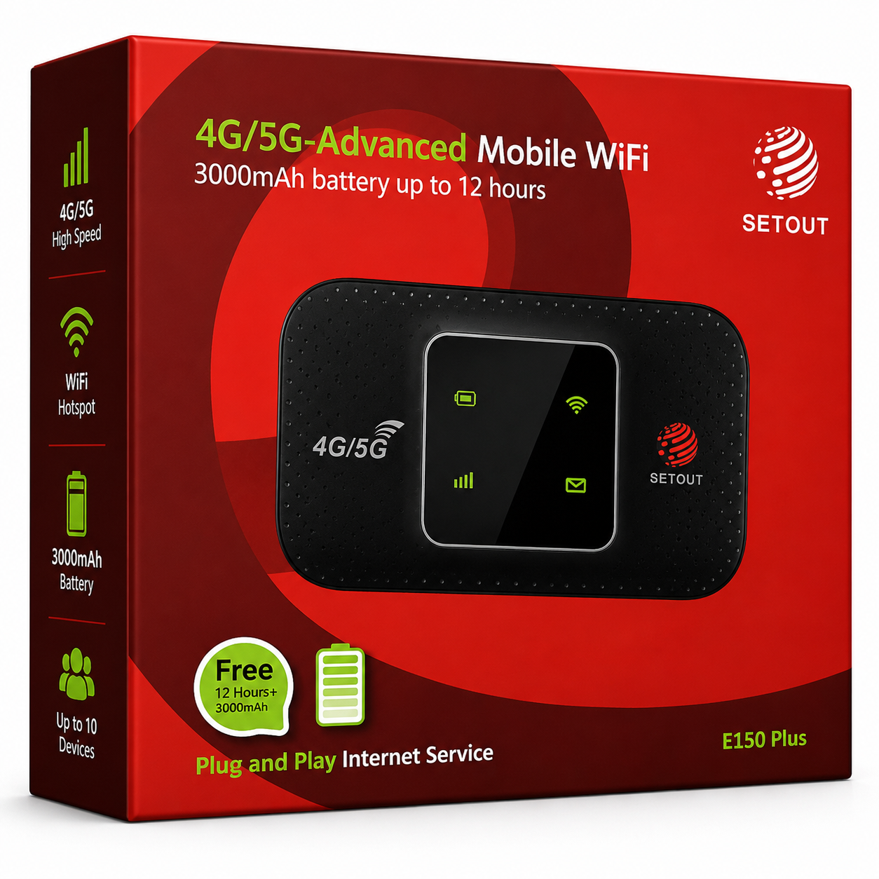 Setout 4G/5G Advanced Mobile Router E150 Plus