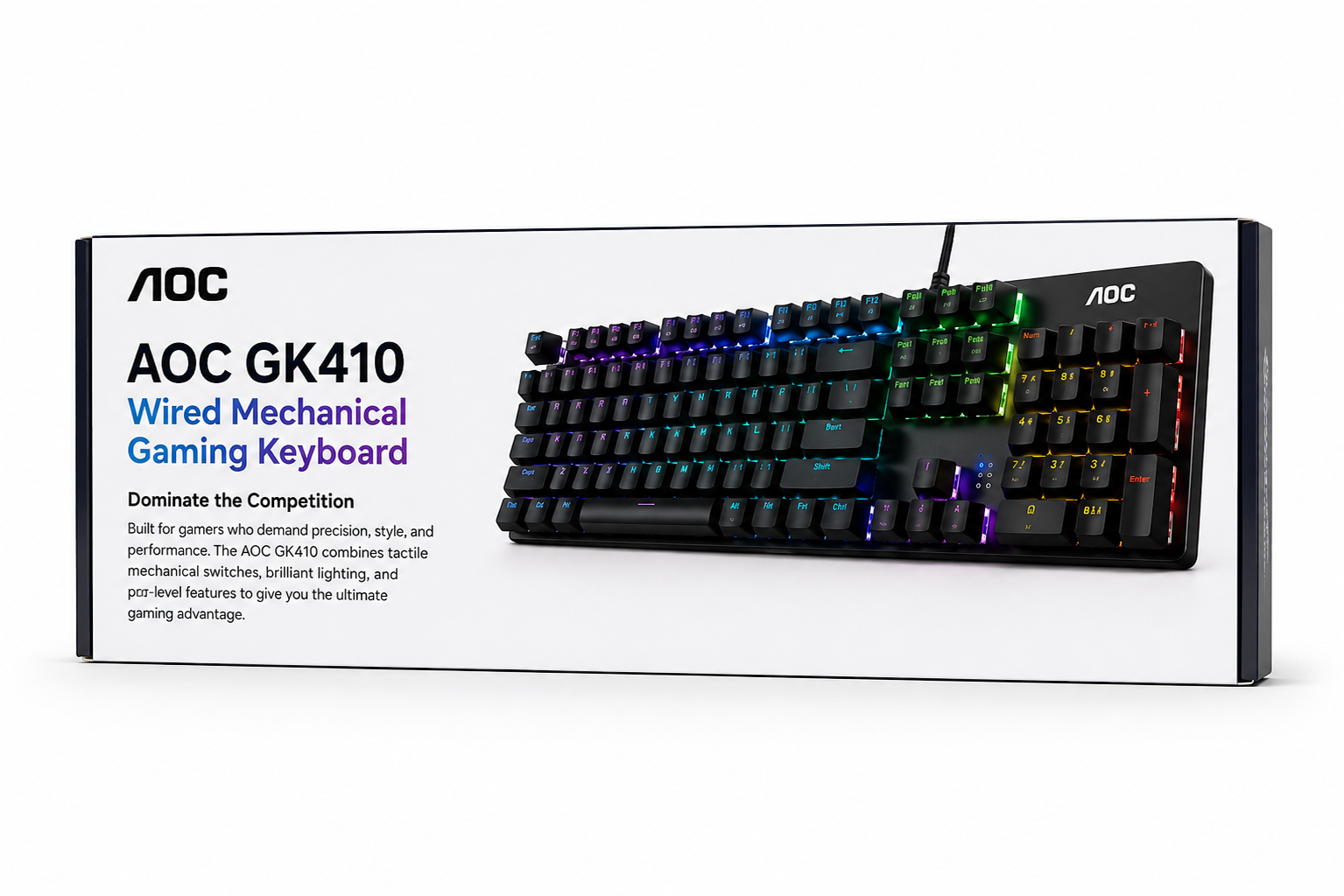 AOC Mechanical Gaming Keyboard RGB USB Wired GK410