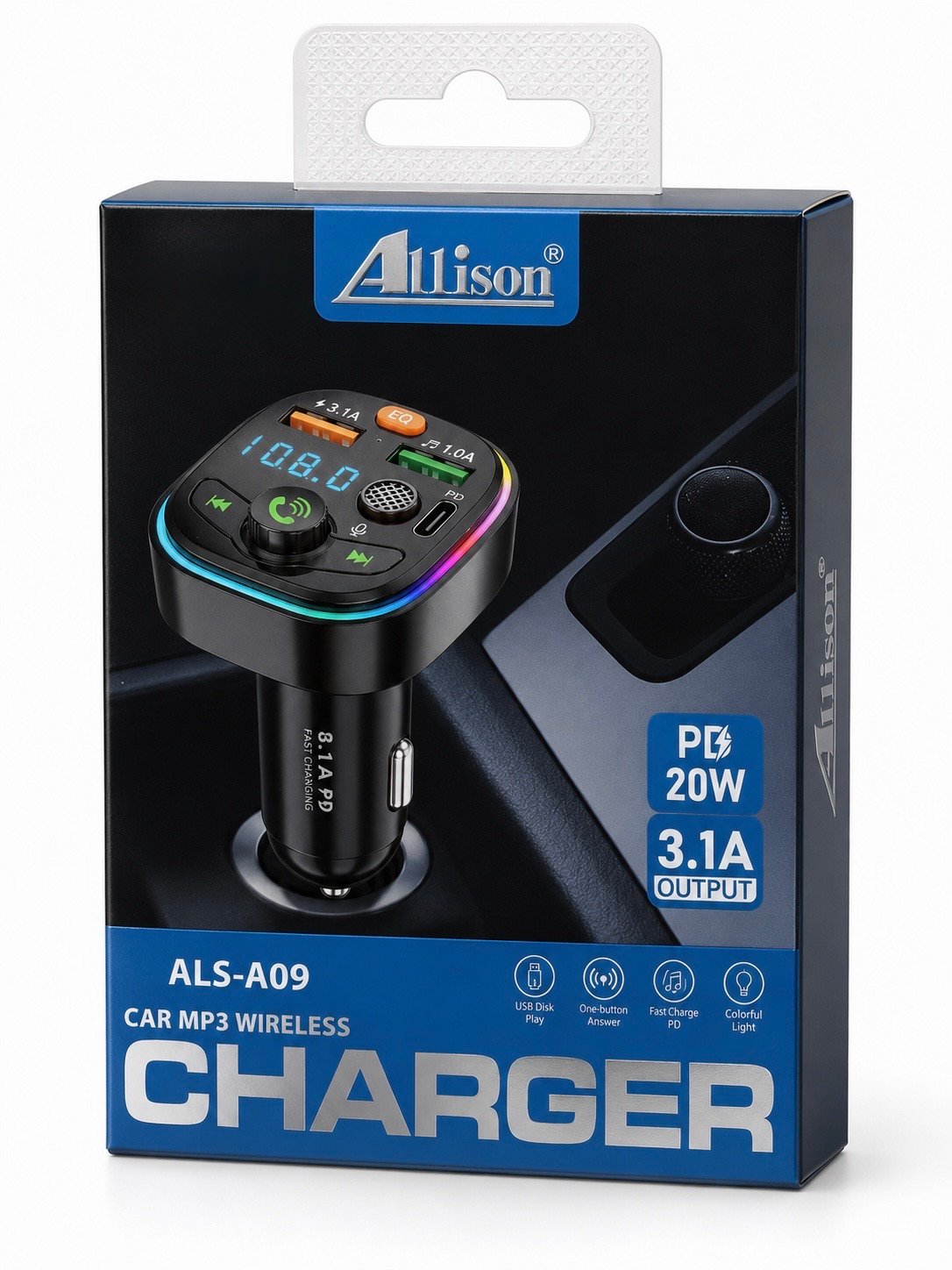 Allison Wireless FM Transmitter PD Fast Charging ALS-A09 - Figura 3