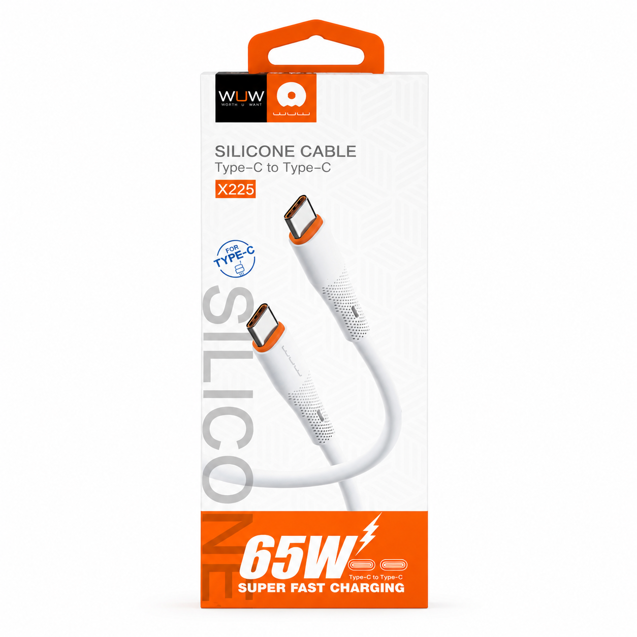 WUW Type-C to Type-C Silicone Fast Charging Cable 65W 1M X225 - Figura 2