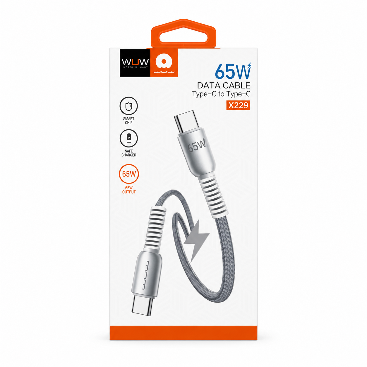 WUW Type-C to Type-C Fast Charging Cable 1m 65W X229 - Figura 2