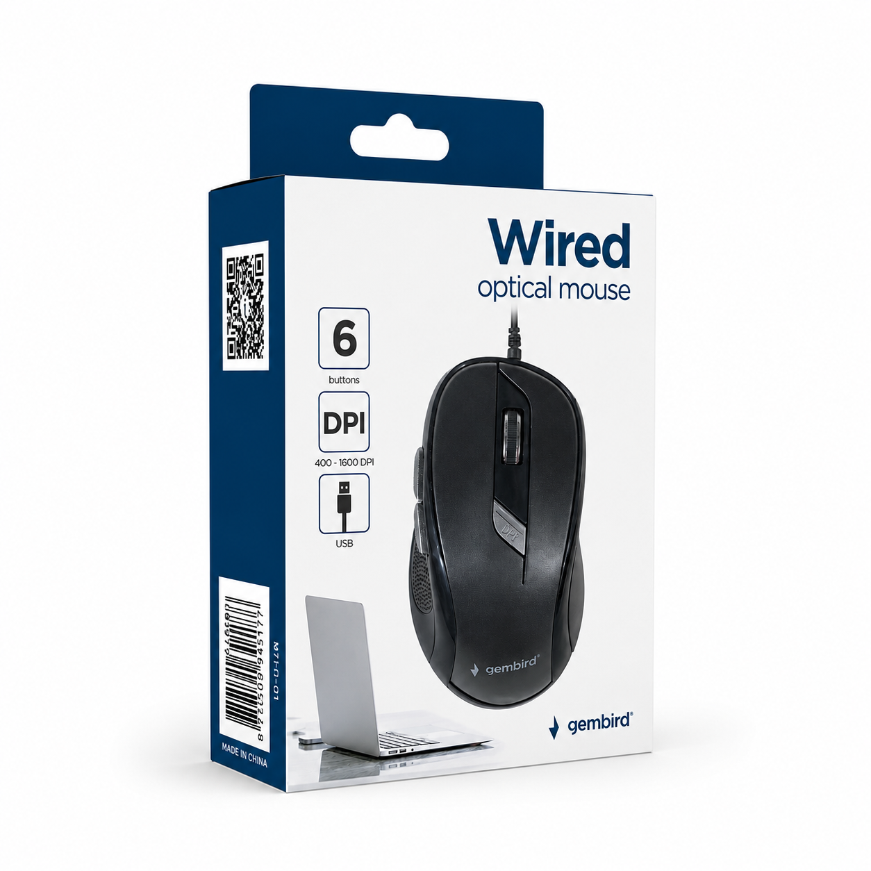 Gembird Optical USB Mouse 1600DPI Black MUS-6B-01 - Figura 2