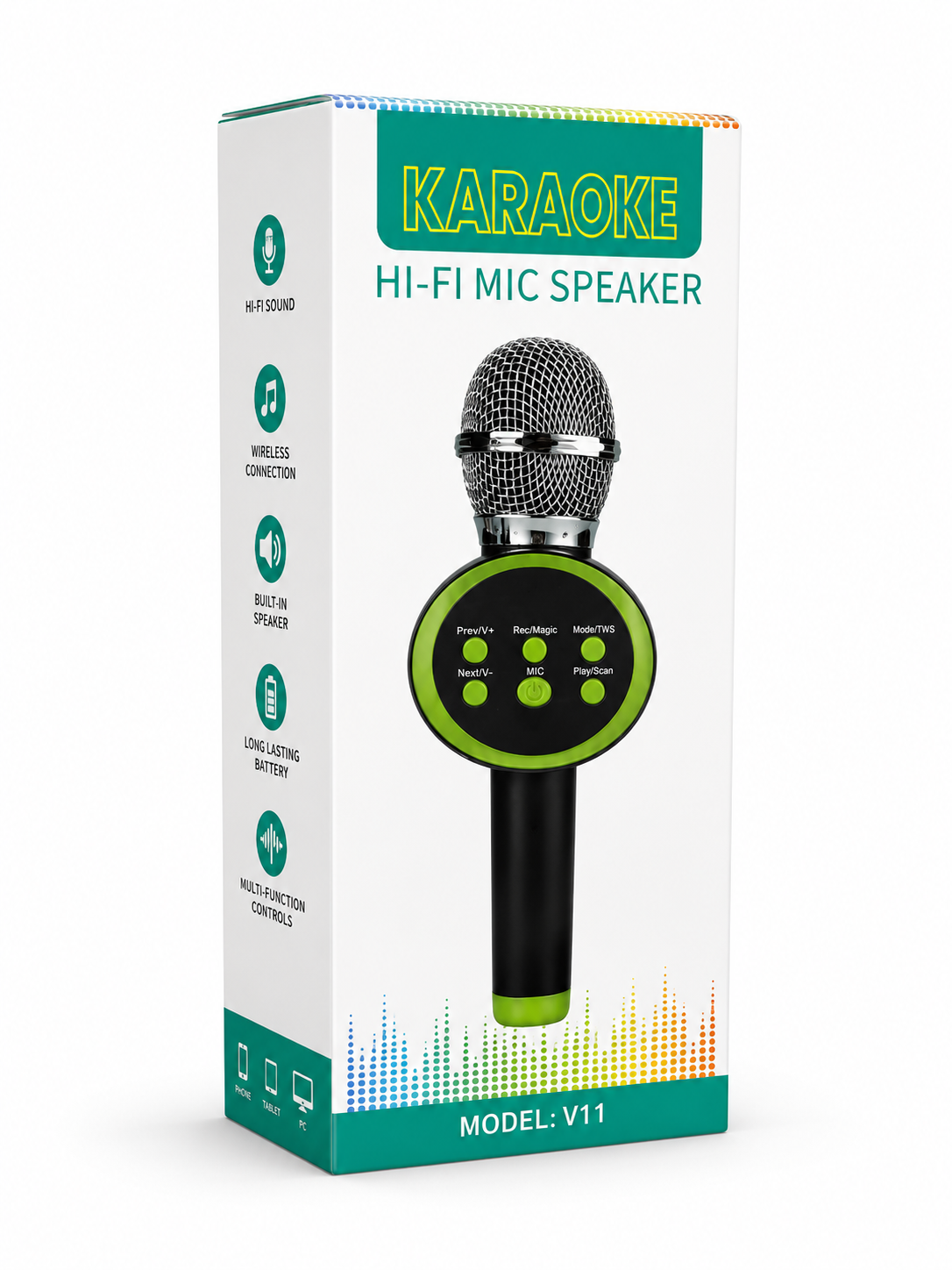 Karaoke HI-FI Mic Speaker V11 Wireless Microphone - Figura 2