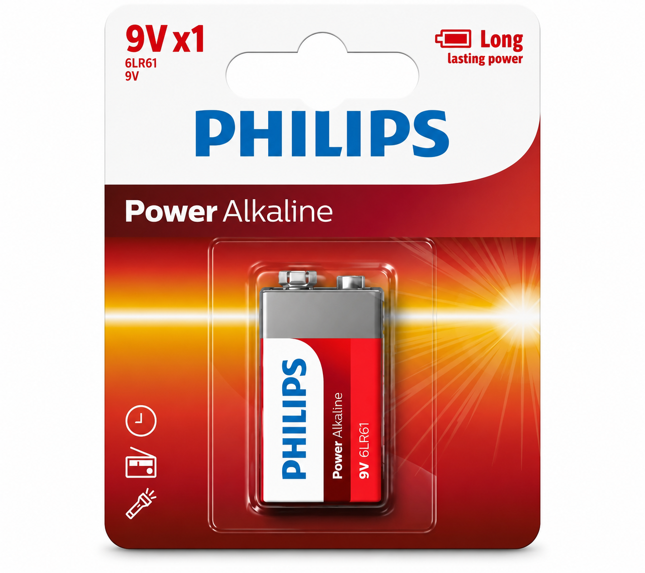 Philips Power Alkaline 9V Battery 1-Pack