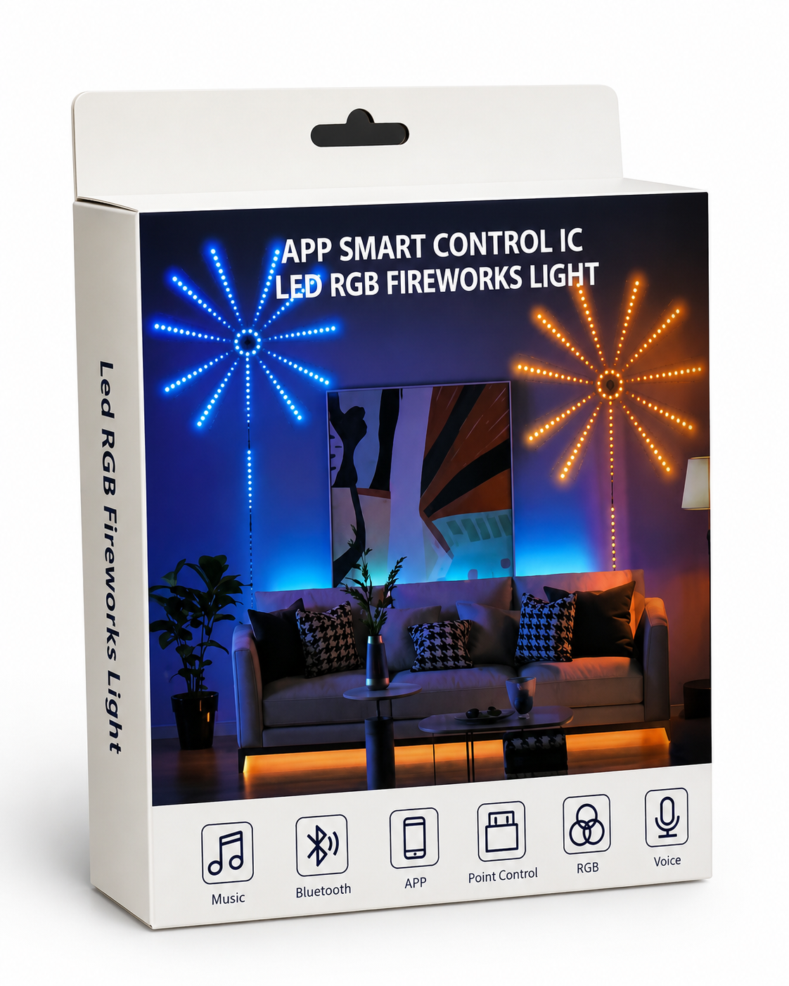 APP Smart Control IC LED RGB Fireworks Light