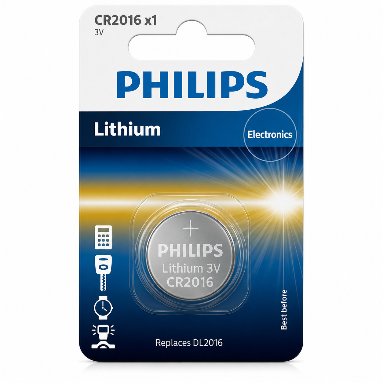 Philips CR2016 Lithium Coin Battery