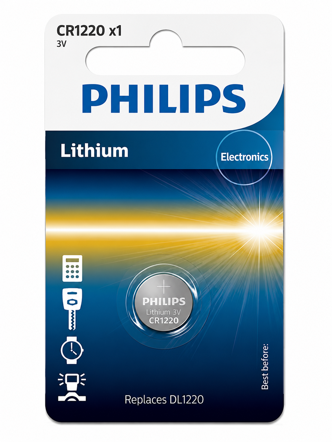 Philips CR1220 Lithium Coin Battery