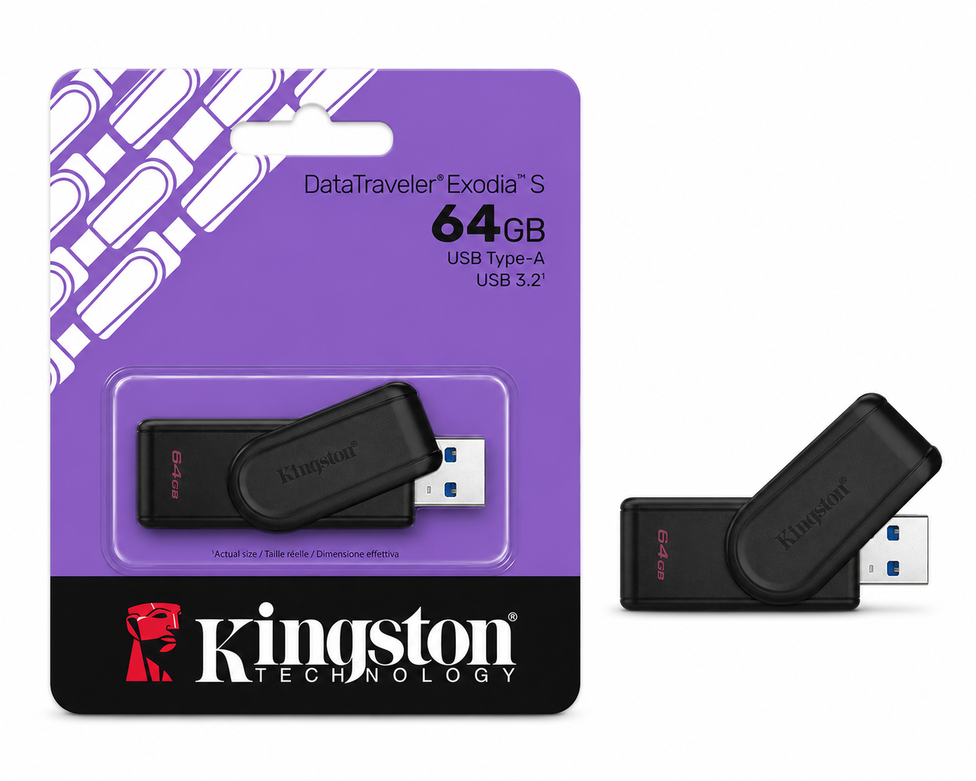 Kingston DataTraveler Exodia S USB Flash Drive 64GB USB 3.2
