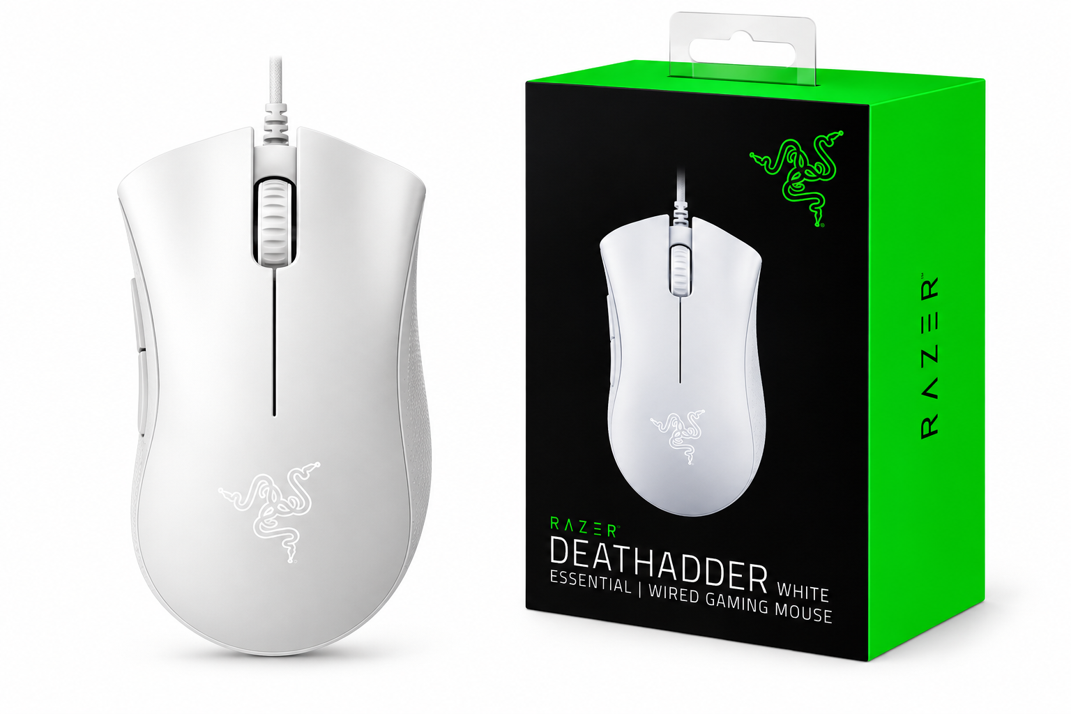 Razer DeathAdder Essential White Edition Gaming Mouse 6400 DPI RZ01-03850200-R3M1