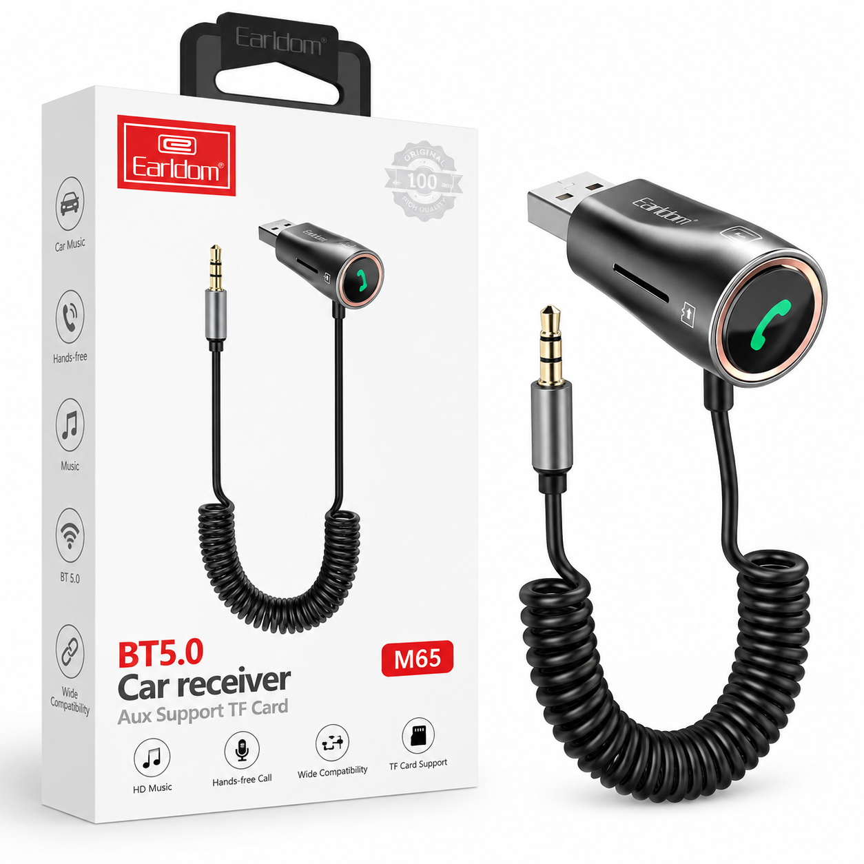 Earldom Bluetooth Receiver 3.5mm AUX Microphone Micro SD ET-M65